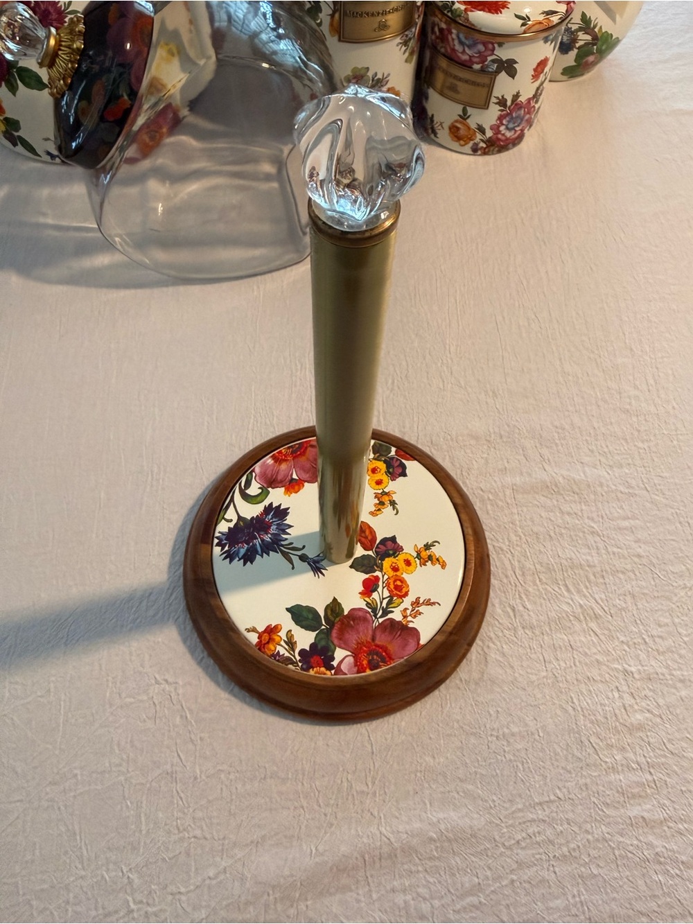 Mackenzie Childs Floral Marker Paper Towel Holder